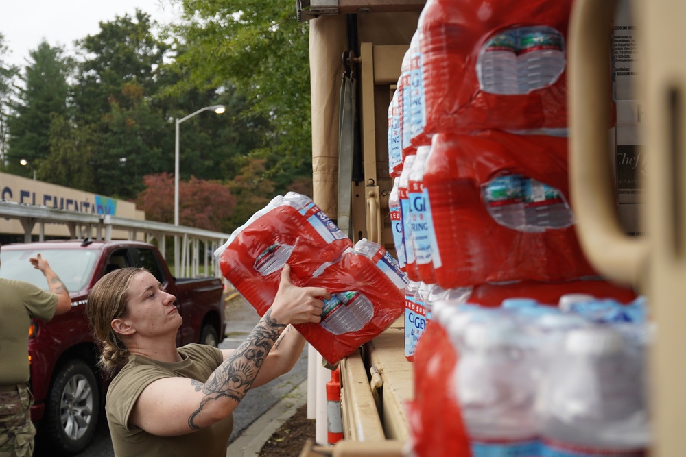 Army Water Distribution During Hurricane Helene Response Efforts