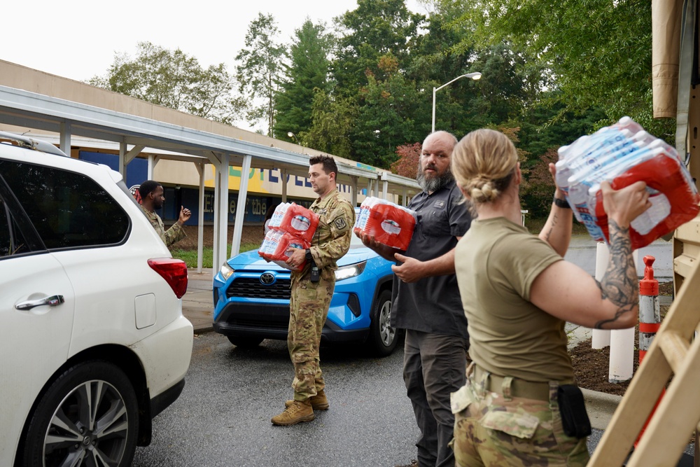 Army Water Distribution During Hurricane Helene Response Efforts