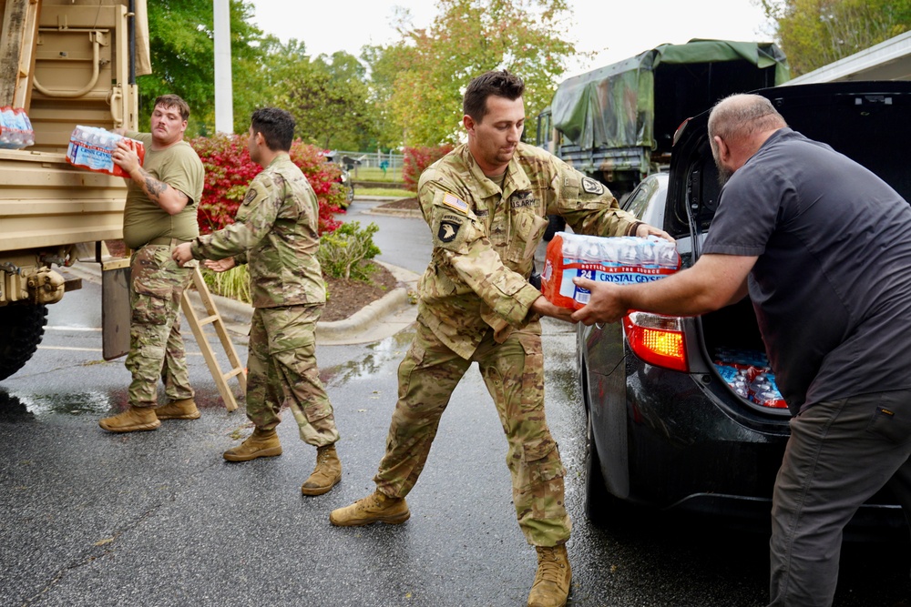 Army Water Distribution During Hurricane Helene Response Efforts