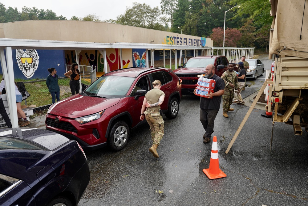 Army Water Distribution During Hurricane Helene Response Efforts