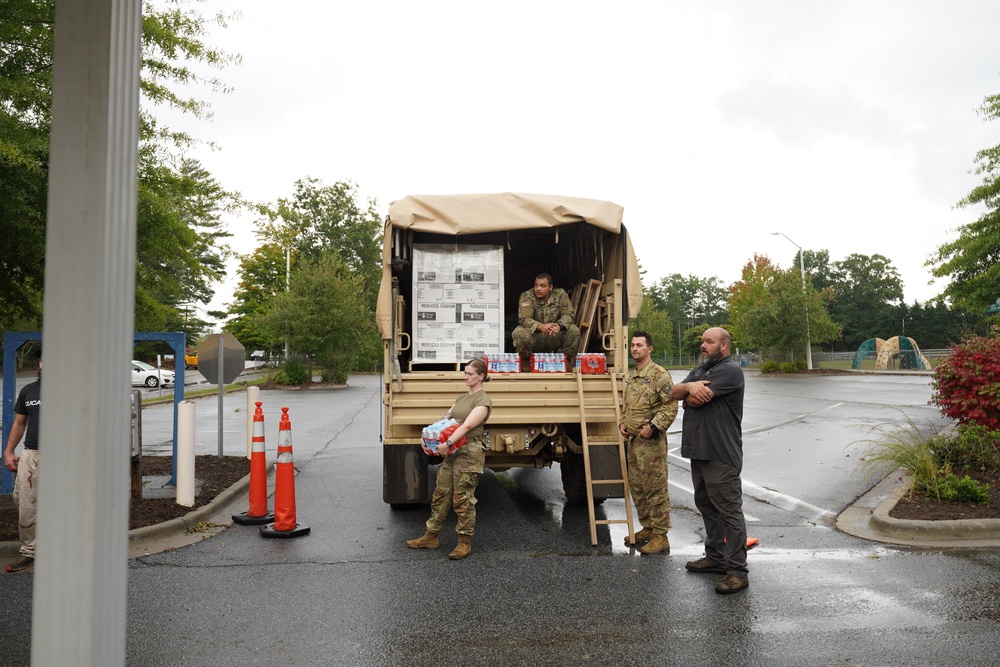 Army Water Distribution During Hurricane Helene Response Efforts