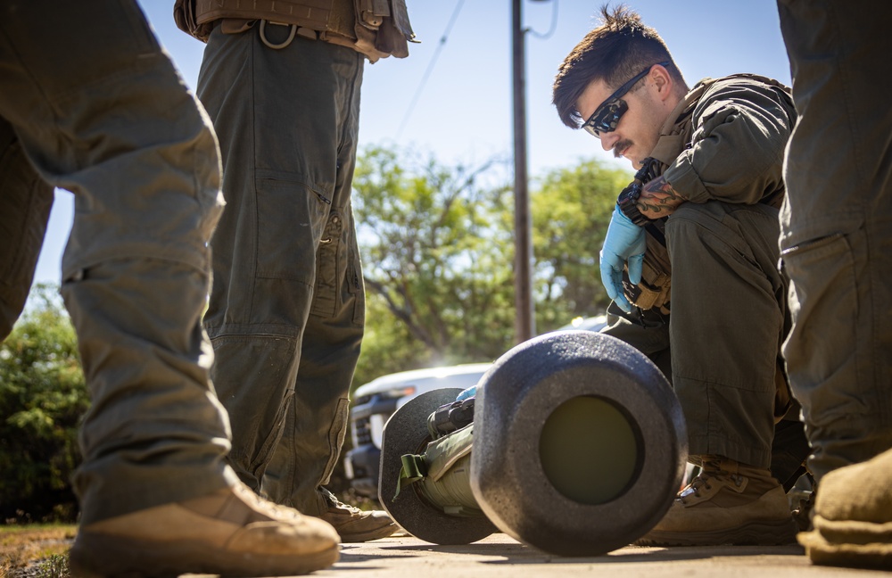 MWSS-174 and 3rd LLB EOD Marines execute Explosive Ordnance Exploitation Training