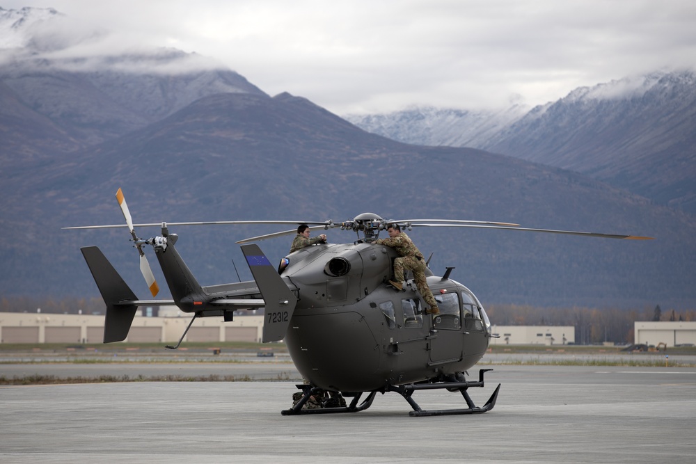 Alaska Army National Guardsmen prep Lakota helicopters for movement to Southwest border