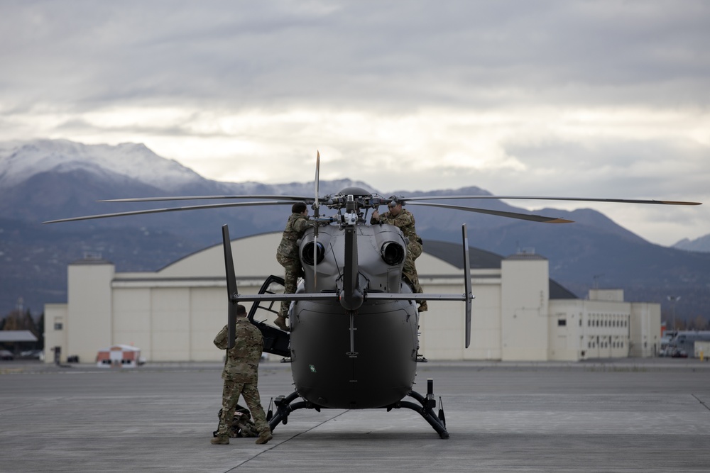 Alaska Army National Guardsmen prep Lakota helicopters for movement to Southwest border