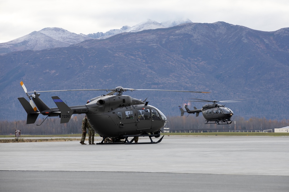 Alaska Army National Guardsmen prep Lakota helicopters for movement to Southwest border