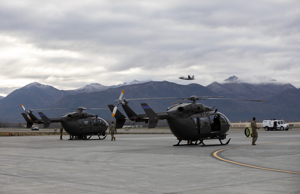 Alaska Army National Guardsmen prep Lakota helicopters for movement to Southwest border