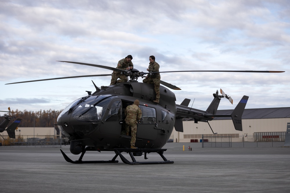 Alaska Army National Guardsmen prep Lakota helicopters for movement to Southwest border