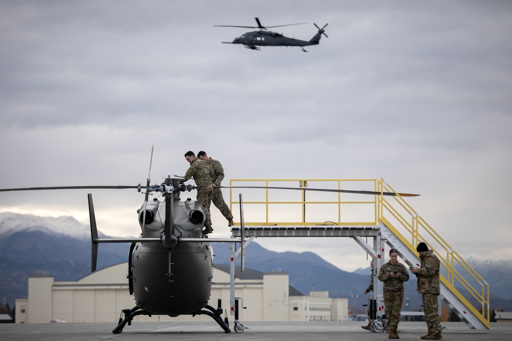 Alaska Army National Guardsmen prep Lakota helicopters for movement to Southwest border