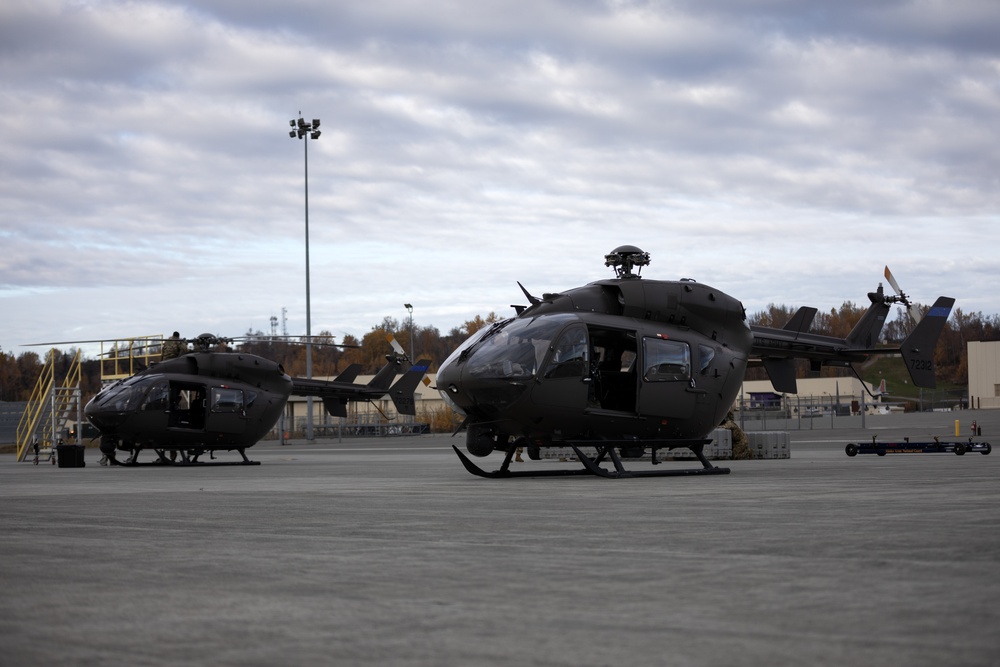 Alaska Army National Guardsmen prep Lakota helicopters for movement to Southwest border