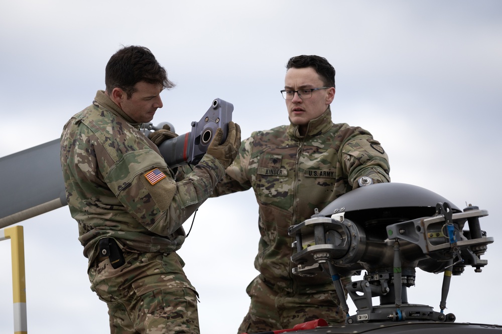 Alaska Army National Guardsmen prep Lakota helicopters for movement to Southwest border