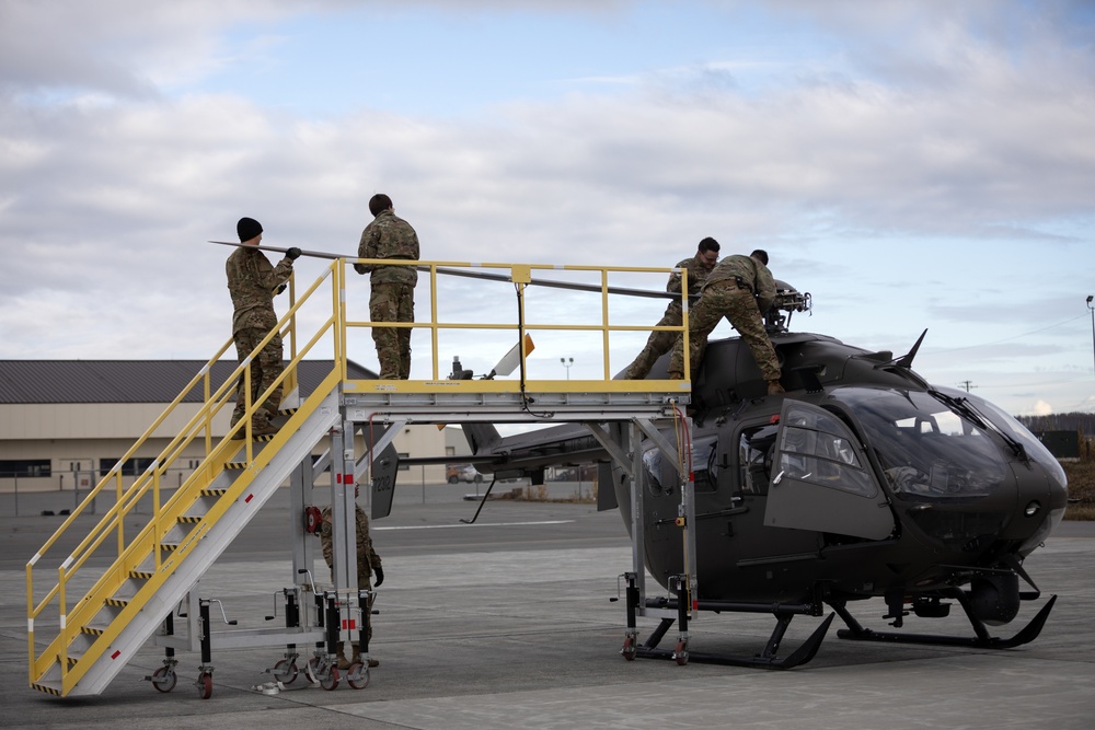 Alaska Army National Guardsmen prep Lakota helicopters for movement to Southwest border