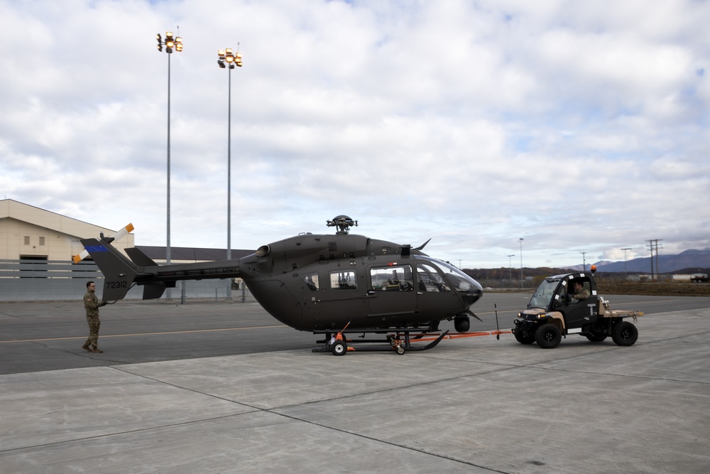 Alaska Army National Guardsmen prep Lakota helicopters for movement to Southwest border