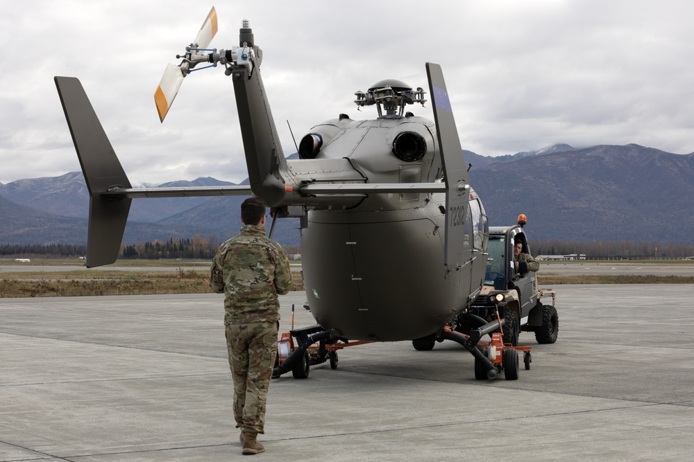 Alaska Army National Guardsmen prep Lakota helicopters for movement to Southwest border