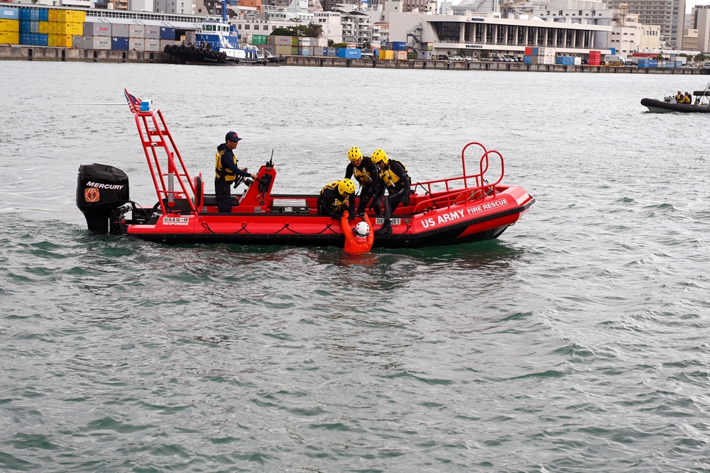 U.S. Army Garrison Okinawa Firefighters Host Joint Water Rescue Training Event