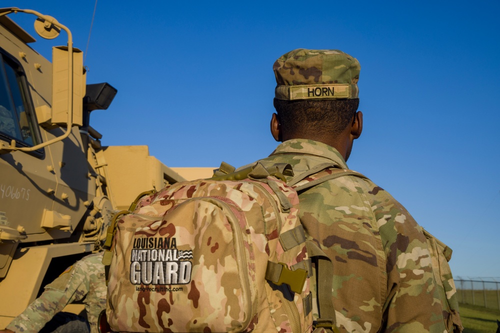 Louisiana National Guard Soldiers stage at the 7th Special Forces Group (Airborne)