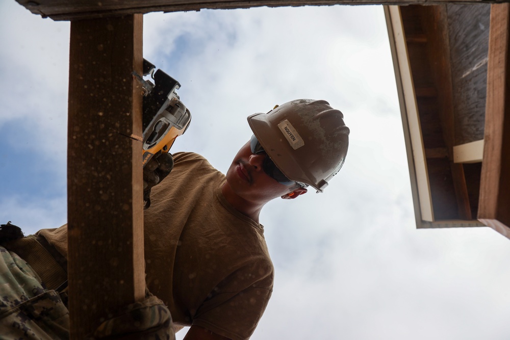 NMCB 4 Seabees Practice Building SEAHuts