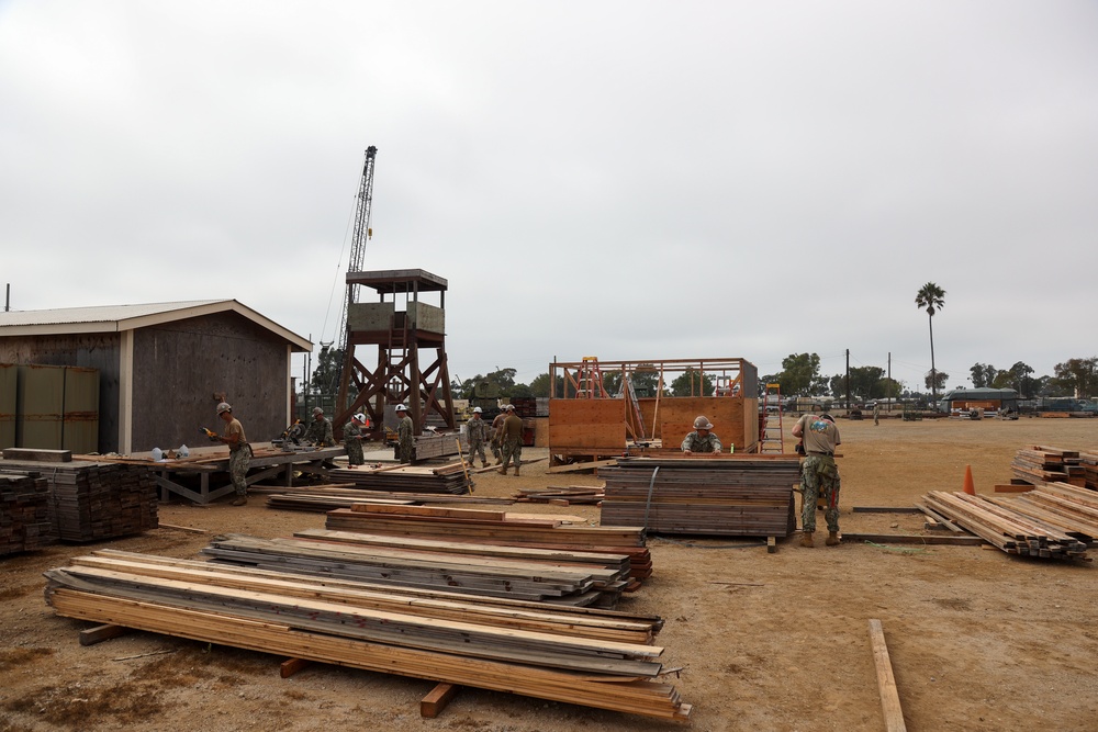 NMCB 4 Seabees Practice Building SEAHuts