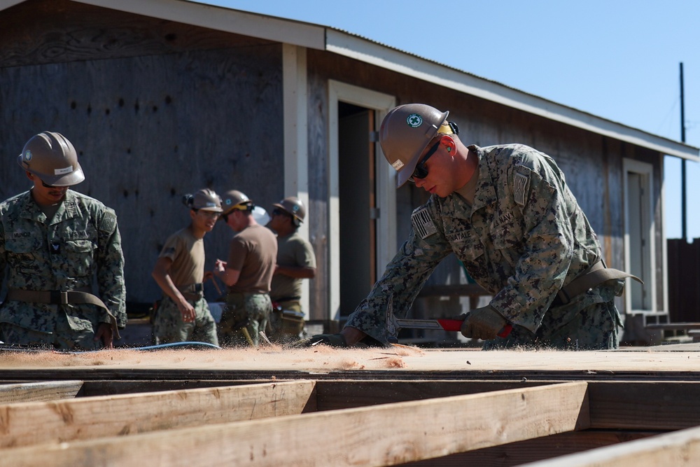 NMCB 4 Seabees Practice Building SEAHuts