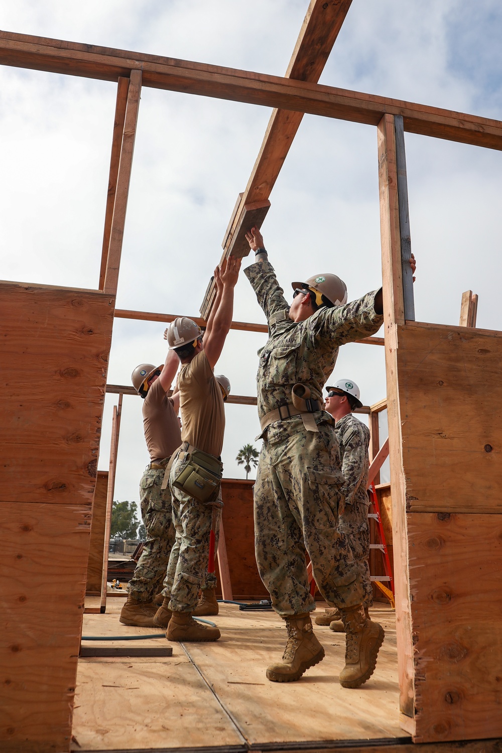 NMCB 4 Seabees Practice Building SEAHuts