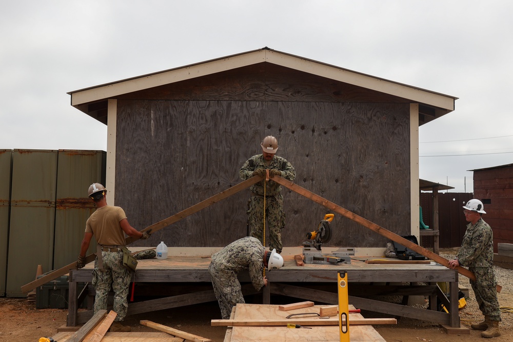 NMCB 4 Seabees Practice Building SEAHuts