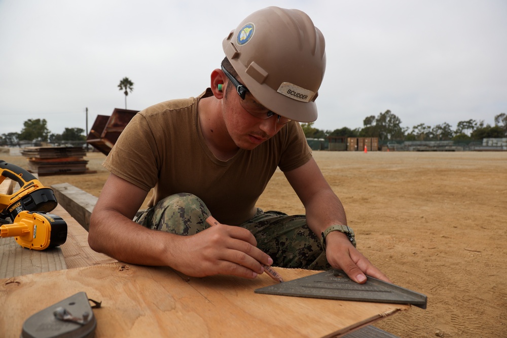 NMCB 4 Seabees Practice Building SEAHuts