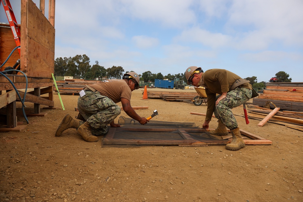 NMCB 4 Seabees Practice Building SEAHuts