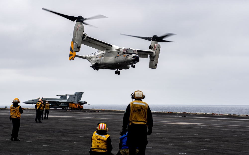 Osprey Takes Off from Theodore Roosevelt