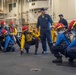 USS Ronald Reagan (CVN 76) Sailors conduct training during a general quarters drill