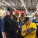 USS Ronald Reagan (CVN 76) Sailors conduct training during a general quarters drill