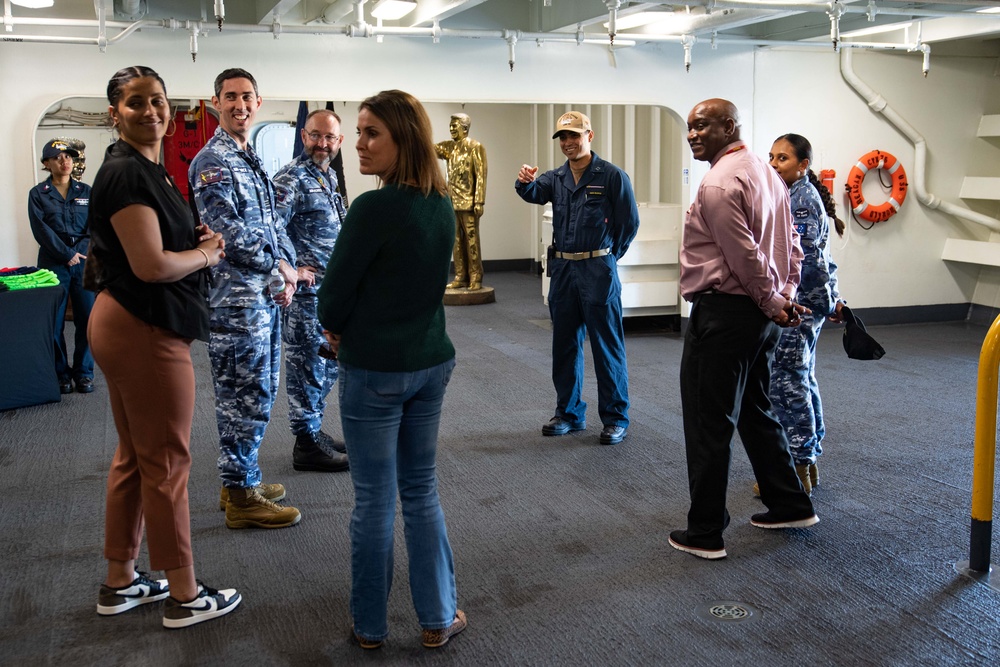 USS Ronald Reagan (CVN 76) hosts a tour for Australian air force service members