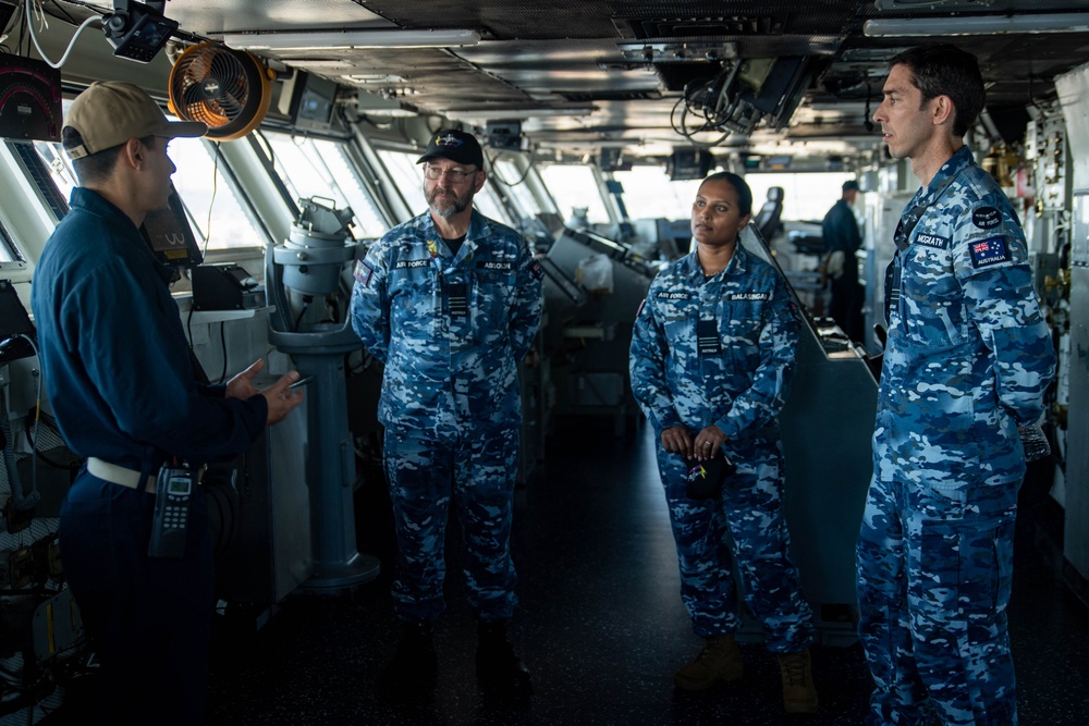 USS Ronald Reagan (CVN 76) hosts a tour for Australian air force service members