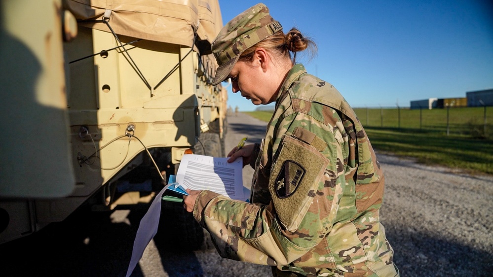 Louisiana National Guard Soldiers stage at the 7th Special Forces Group (Airborne)