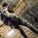 EODMU 5 Fast Ropes in the Hangar Bay of USS George Washington