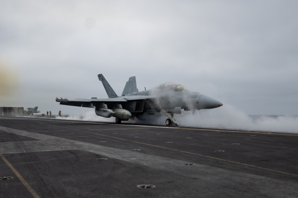 CVW-11 Squadrons Fly Off from Theodore Roosevelt