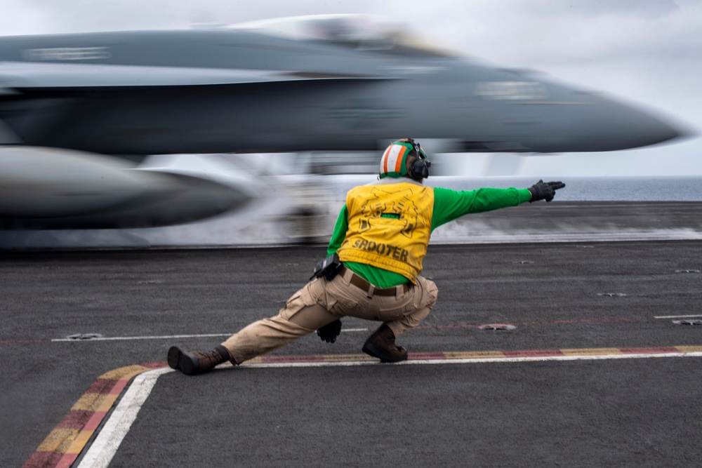 CVW-11 Squadrons Fly Off from Theodore Roosevelt