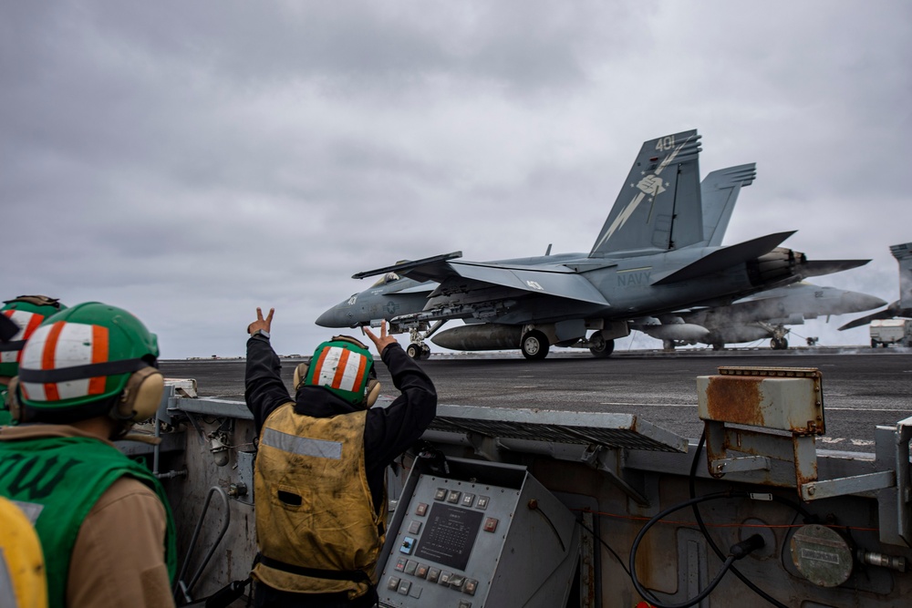 CVW-11 Squadrons Fly Off from Theodore Roosevelt