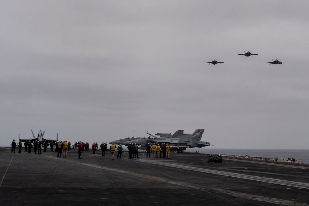 CVW-11 Squadrons Fly Off from Theodore Roosevelt