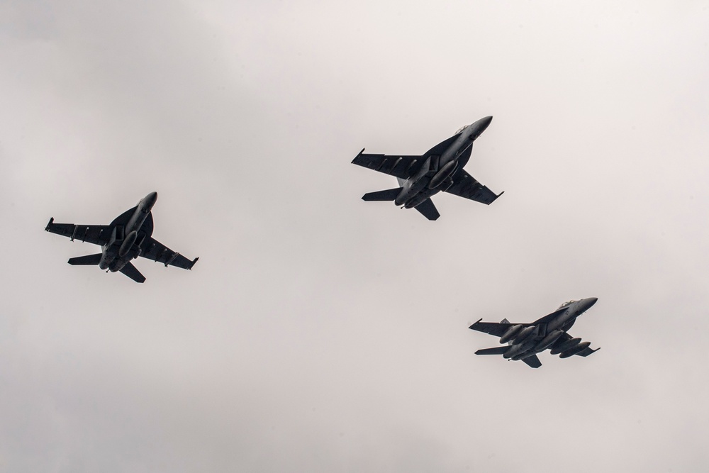 CVW-11 Squadrons Fly Off from Theodore Roosevelt