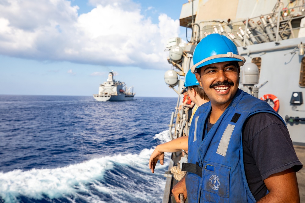 Replenishment-at-Sea aboard the USS Cole