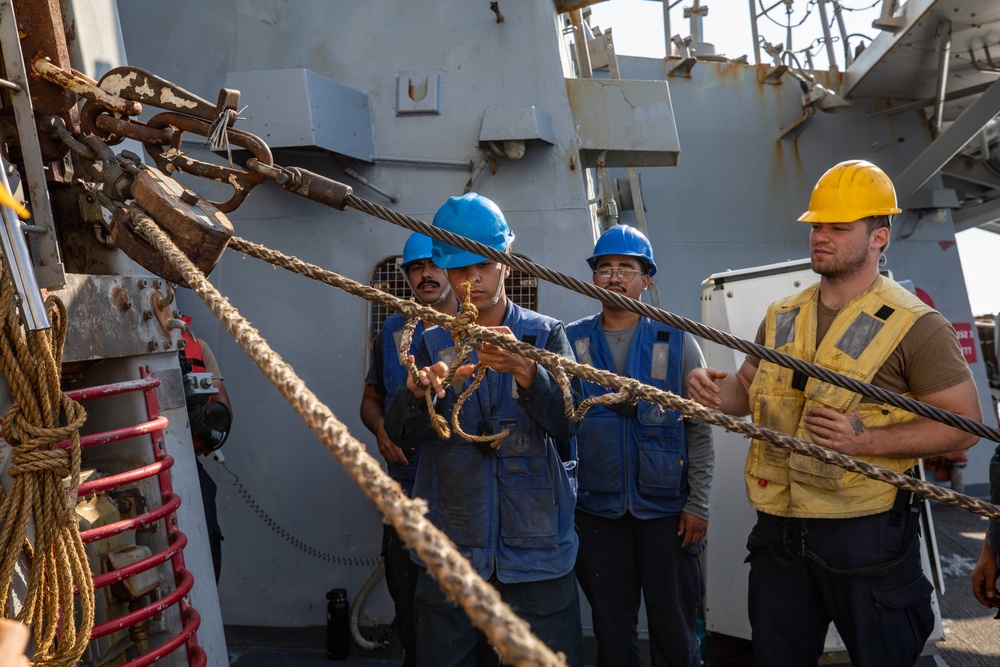 Replenishment-at-Sea aboard the USS Cole