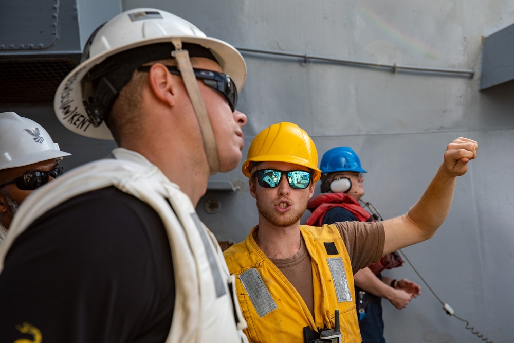 Replenishment-at-Sea aboard the USS Cole