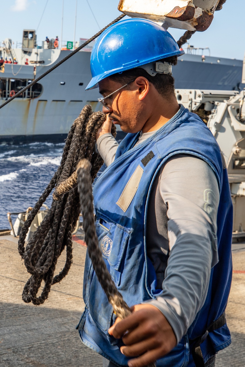 Replenishment-at-Sea aboard the USS Cole