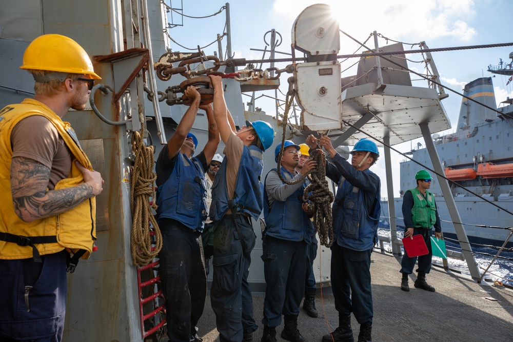 Replenishment-at-Sea aboard the USS Cole