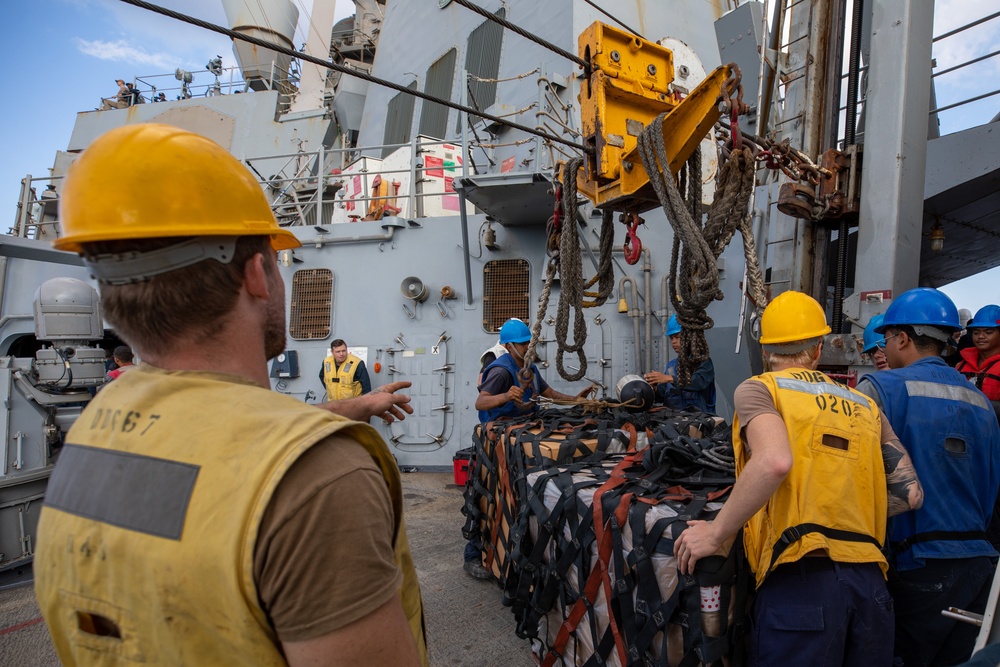 Replenishment-at-Sea aboard the USS Cole