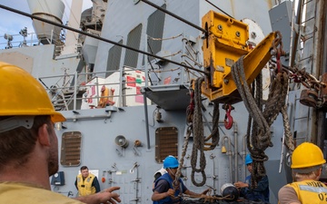 Replenishment-at-Sea aboard the USS Cole