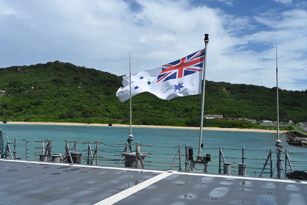 HMAS Sydney Port Visit to White Beach Naval Facility