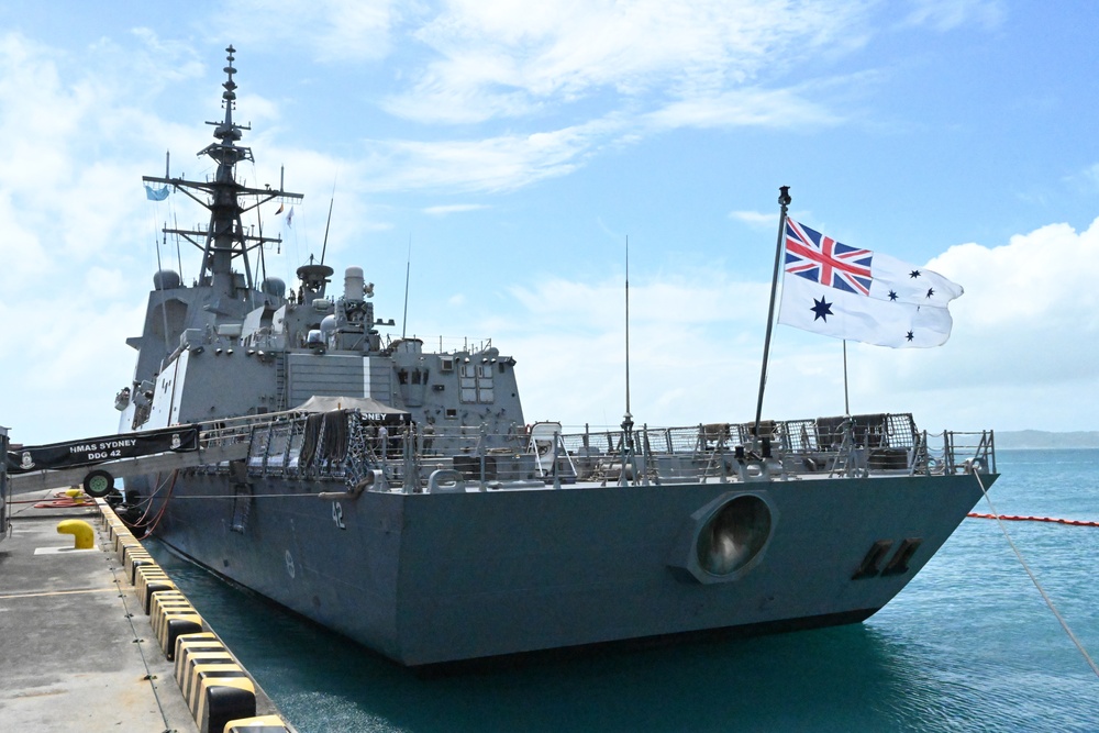 HMAS Sydney Port Visit to White Beach Naval Facility