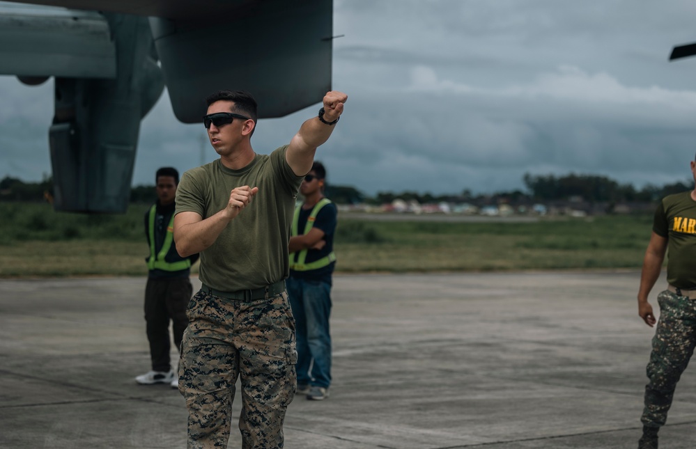 U.S., Philippine Marines load MV-22 Ospreys in Laoag to Support Relief Efforts Alongside Philippine Allies