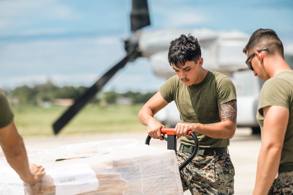 U.S., Philippine Marines Finish loading MV-22 Ospreys in Laoag to Support Relief Efforts Alongside Philippine Allies