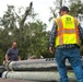 U.S. Army Corps of Engineers and South Florida Water Management work tirelessly to set up a pump system at Medard Reservoir to aid the flow of water to prevent flooding following Hurricane Milton on Oct. 10, 2024.